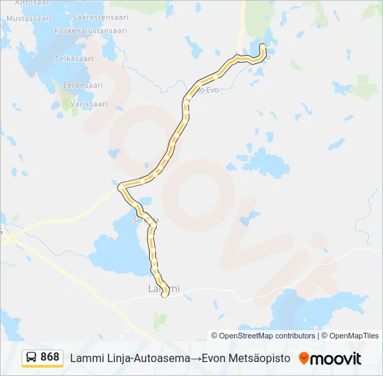 868 Bus Line Map