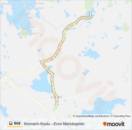 868 Bus Line Map