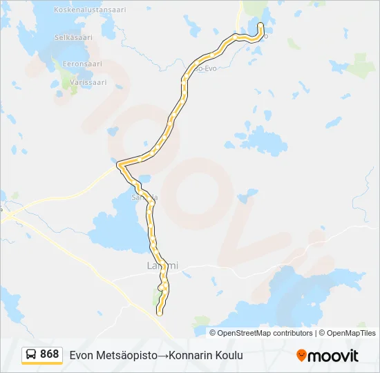 868 Bus Line Map