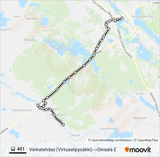 401 Bus Line Map
