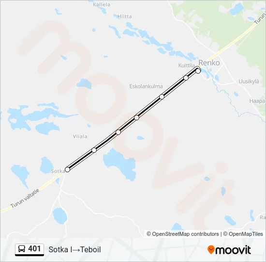 401 Bus Line Map