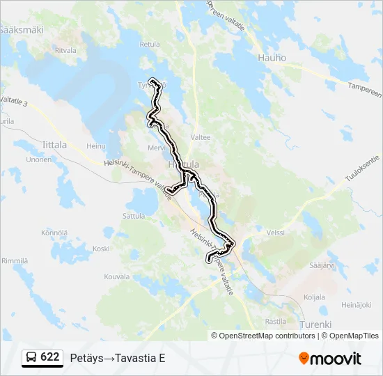 622 Bus Line Map