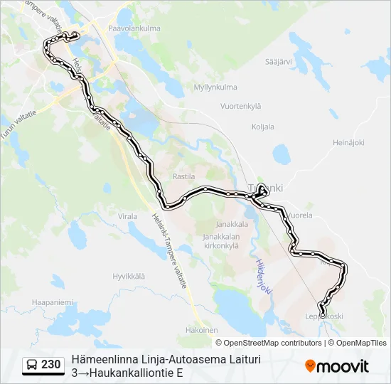 230 Bus Line Map