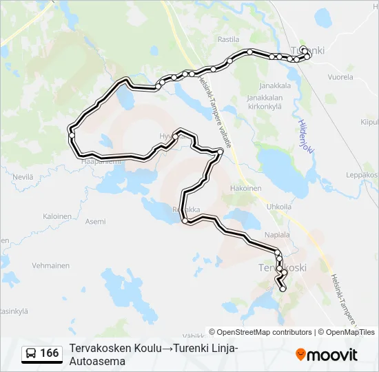 166 Bus Line Map