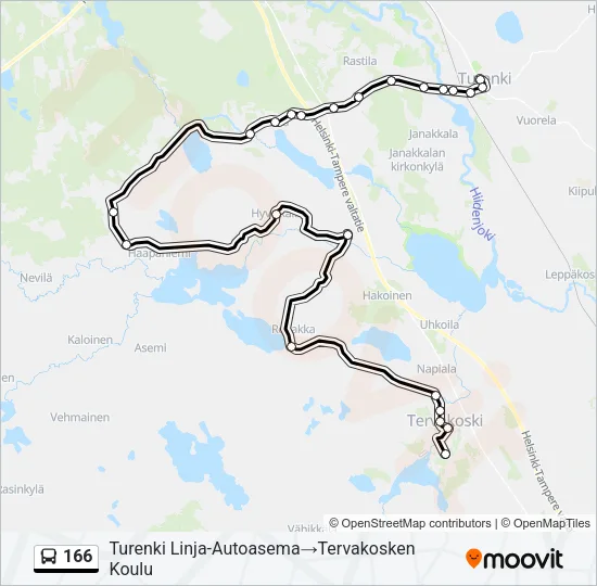 166 Bus Line Map