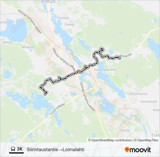 3K Bus Line Map