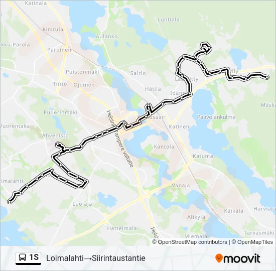 1S Bus Line Map
