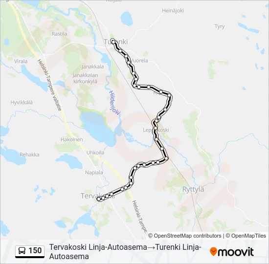 150 Bus Line Map