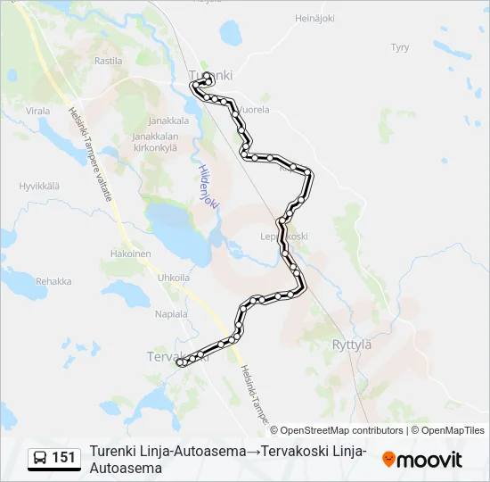151 Bus Line Map