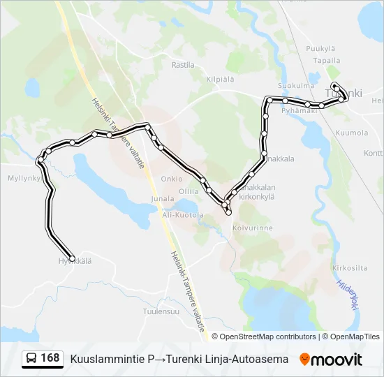 168 Bus Line Map