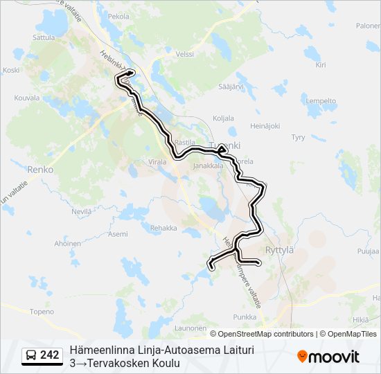 242 bussi -linjakartta
