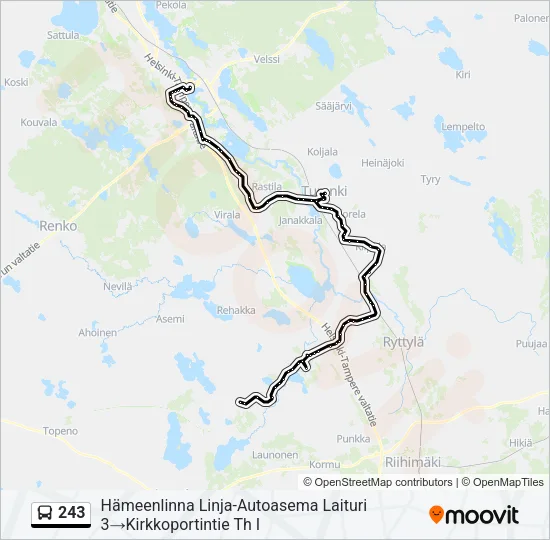 243 Bus Line Map