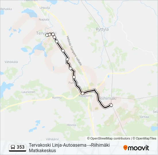353 Bus Line Map