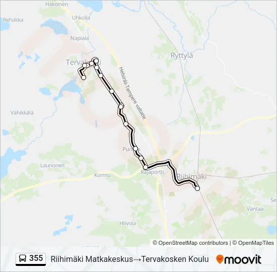 355 Bus Line Map