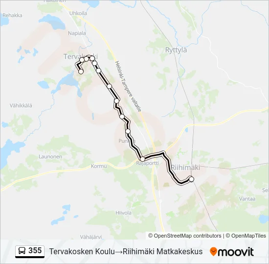 355 Bus Line Map