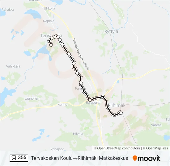 355 Bus Line Map
