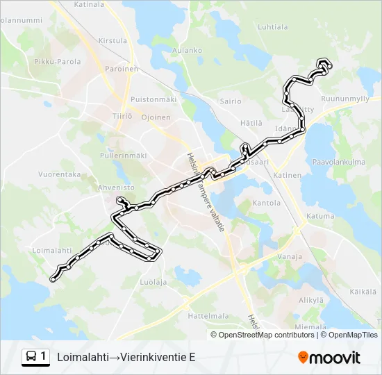 1 Bus Line Map