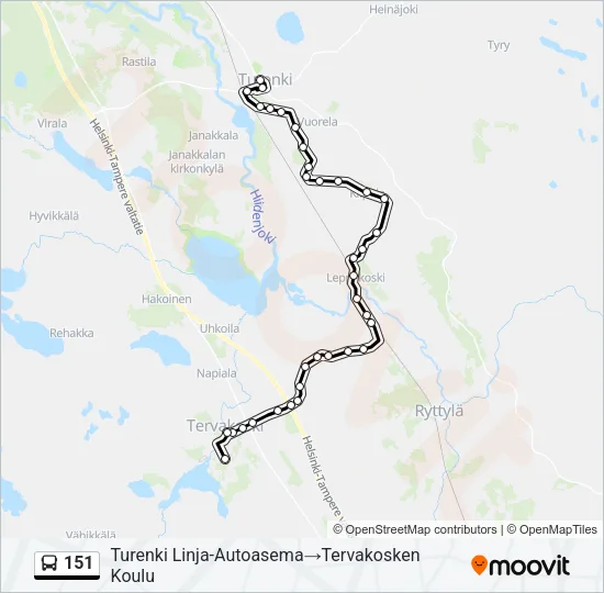 151 Bus Line Map