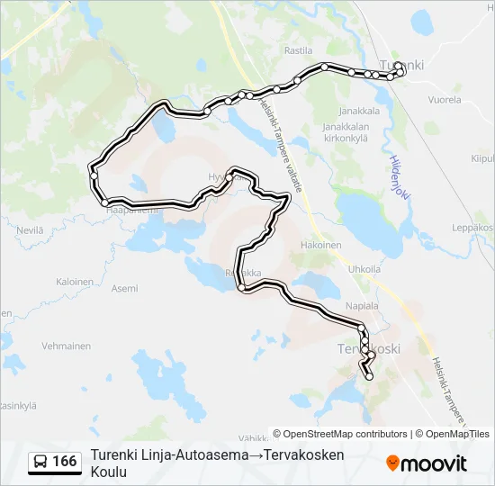 166 Bus Line Map