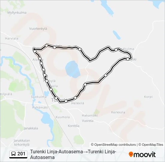 201 Bus Line Map