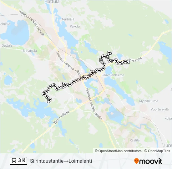 3 K Bus Line Map