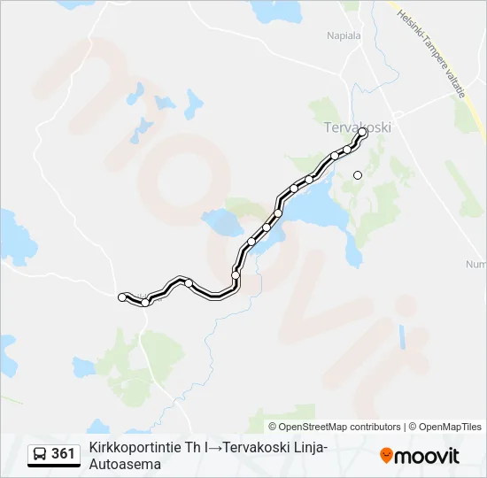 361 Bus Line Map