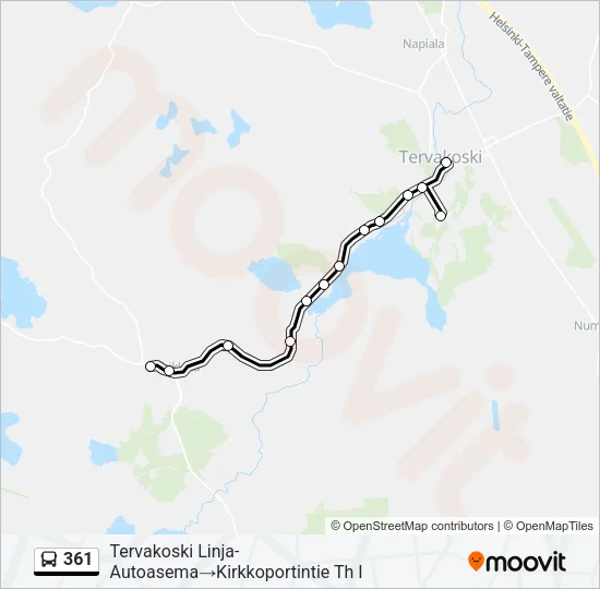 361 Bus Line Map
