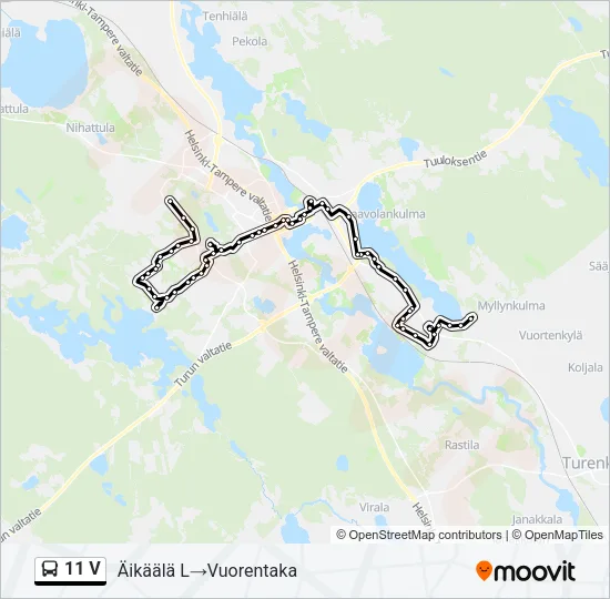 11 V Bus Line Map