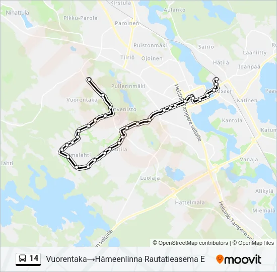 14 Bus Line Map