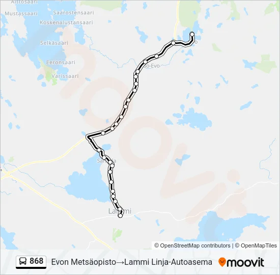 868 Bus Line Map