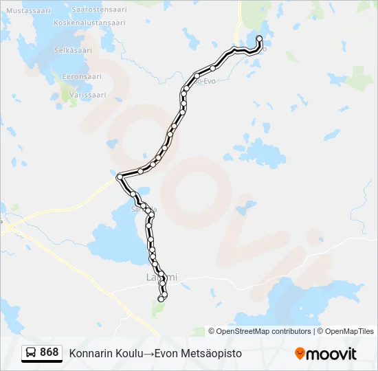 868 Bus Line Map