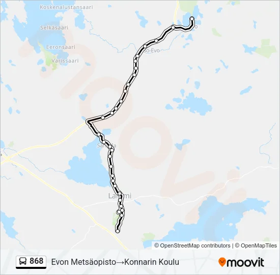 868 Bus Line Map