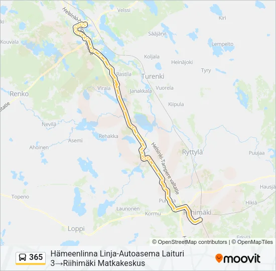 365 Bus Line Map