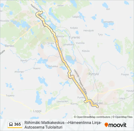 365 Bus Line Map