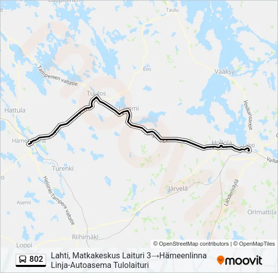 802 Bus Line Map