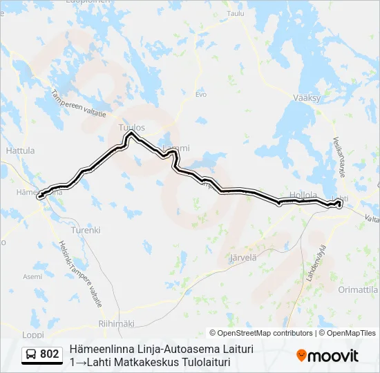 802 Bus Line Map