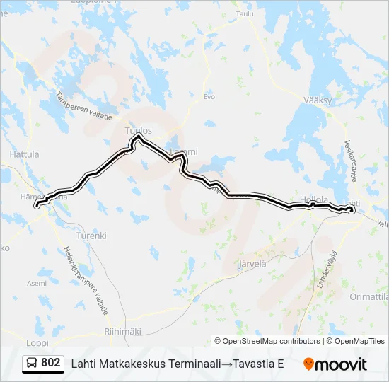 802 Bus Line Map