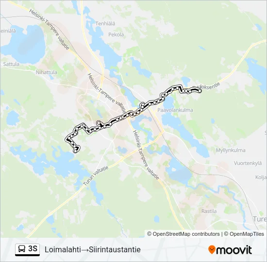 3S Bus Line Map