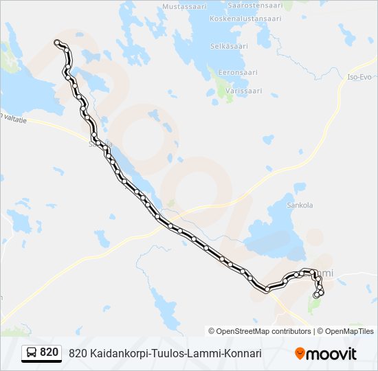 820 bus Line Map