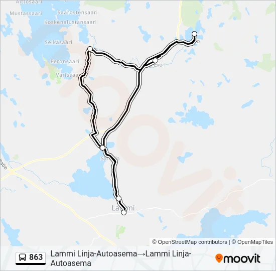 863 Bus Line Map