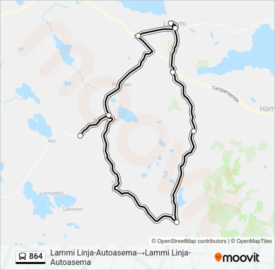 864 Bus Line Map