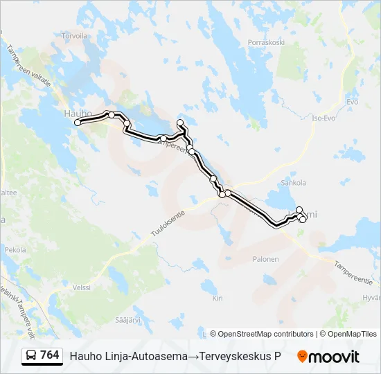 764 Bus Line Map