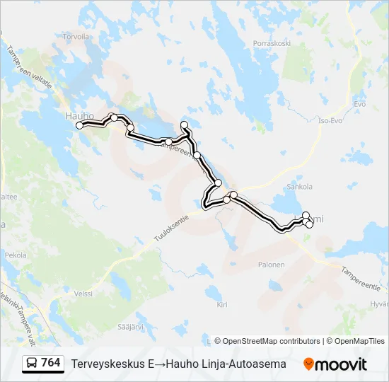 764 Bus Line Map