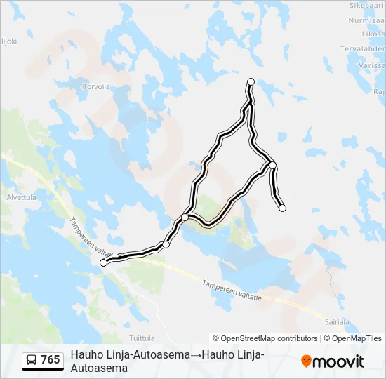 765 Bus Line Map