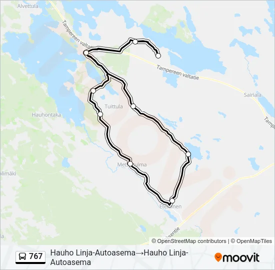 767 Bus Line Map