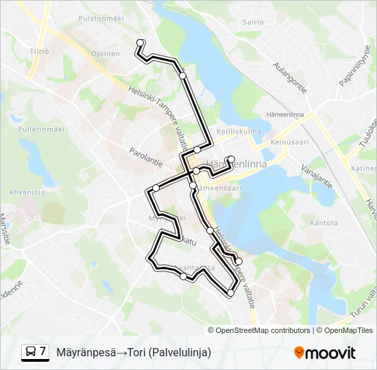 7 Bus Line Map