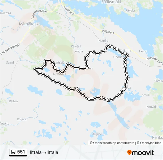 551 Bus Line Map