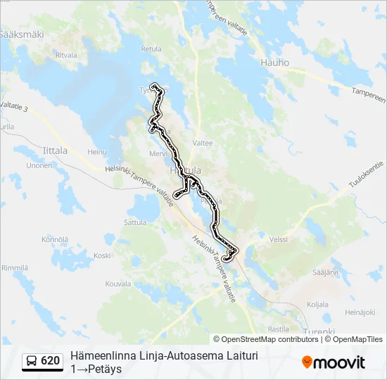 620 Bus Line Map