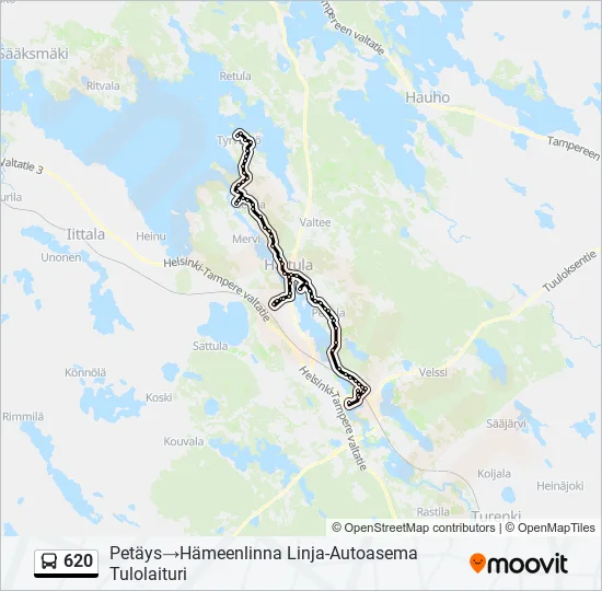 620 Bus Line Map