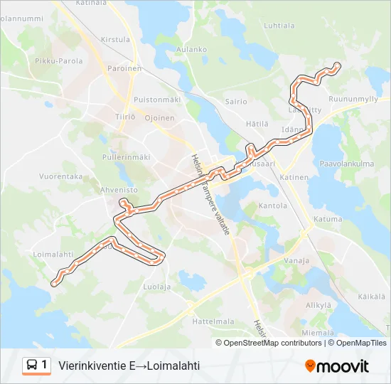 1 Bus Line Map